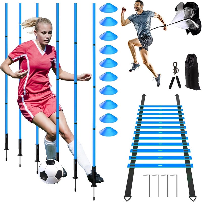 Supvision 24Pcs Soccer Agility Training Equipment Set Ultimate Agility Poles Cones Ladder More for Quick Assembly and Easy Portability Suitable for All Skill Levels Enhance Speed Agility Training - Image 1